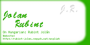 jolan rubint business card